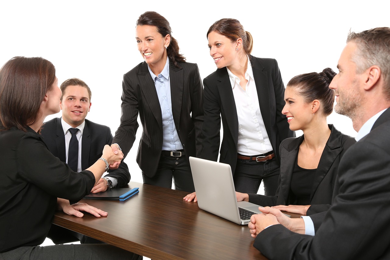 Portrait of business team meeting