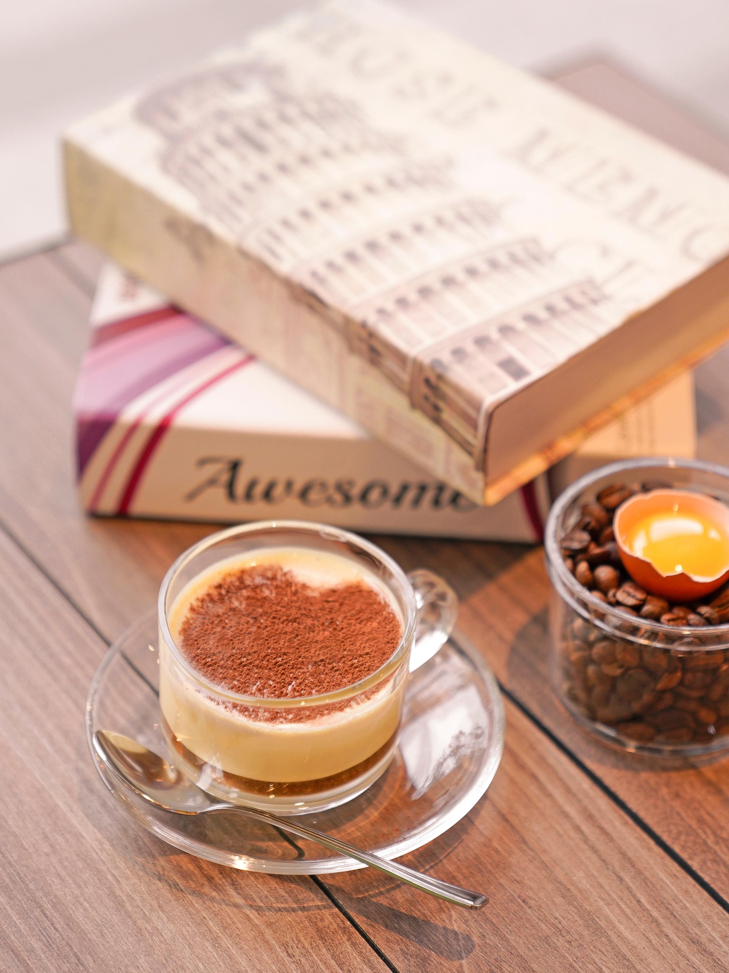 Vietnamese honey egg coffee in a glass